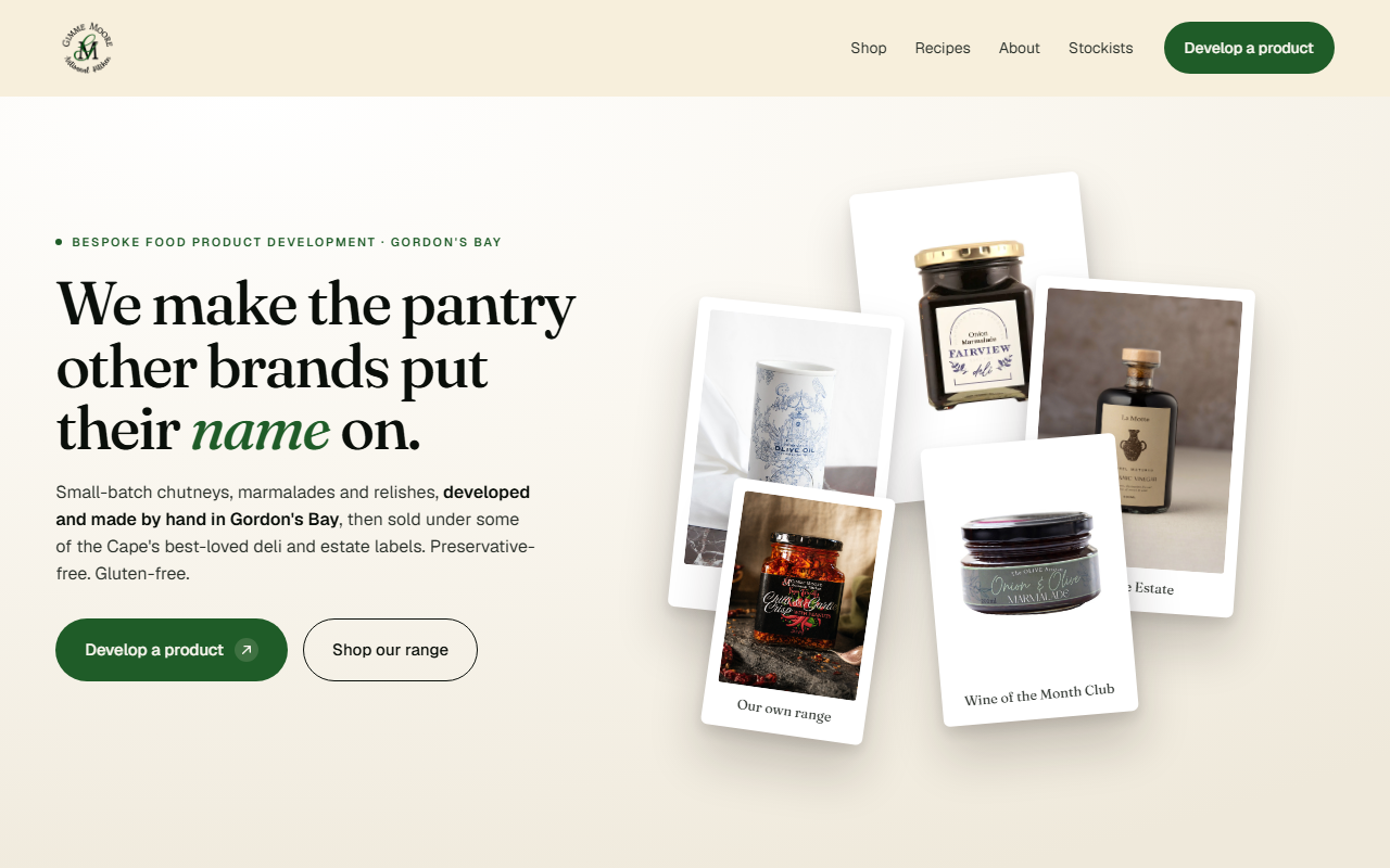 Gimme Moore website preview