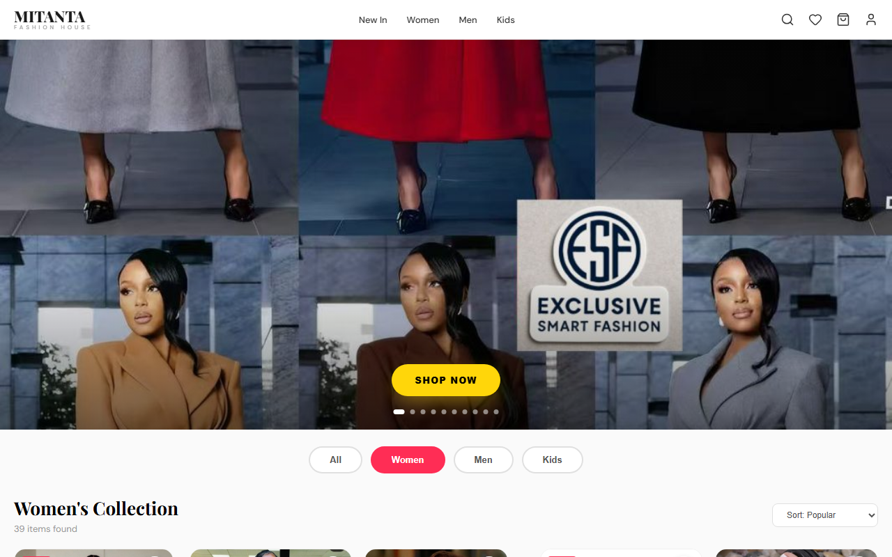 Mitanta Fashion House website preview