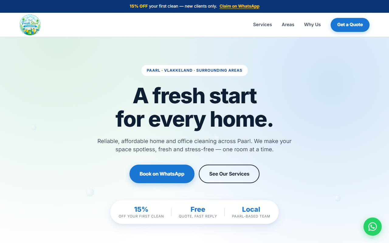 Paarl Fresh Start website preview