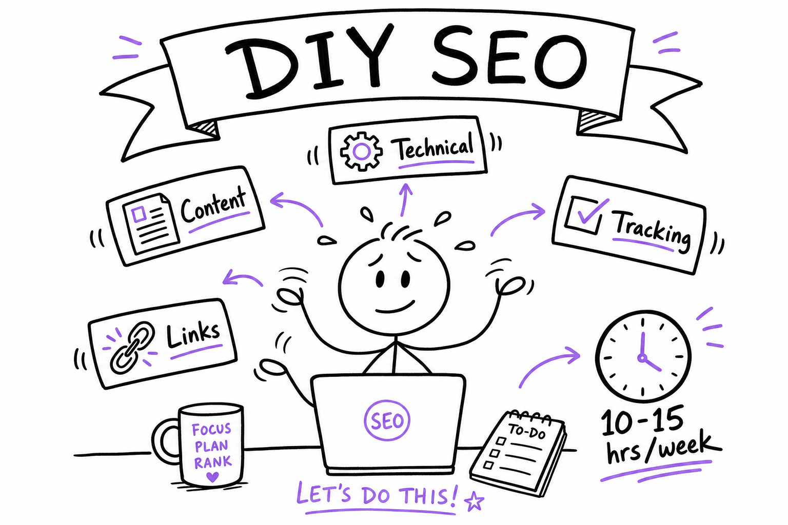 DIY SEO: juggling content, links, technical and tracking