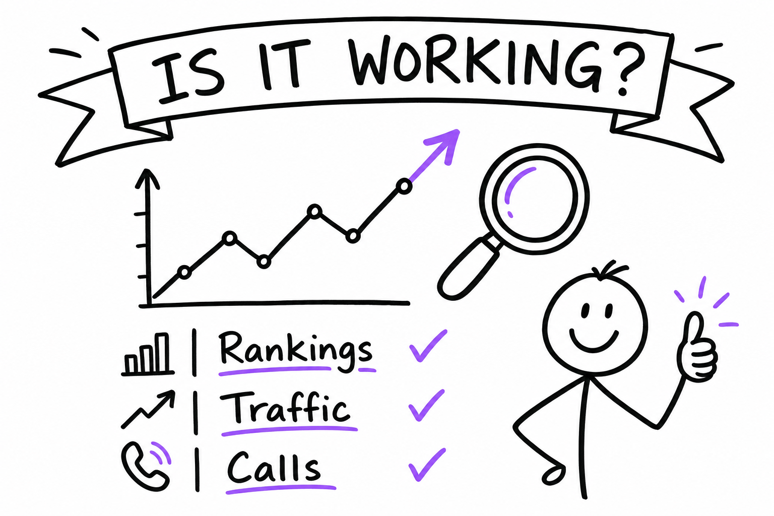 Measuring SEO: rankings, traffic and calls trending up